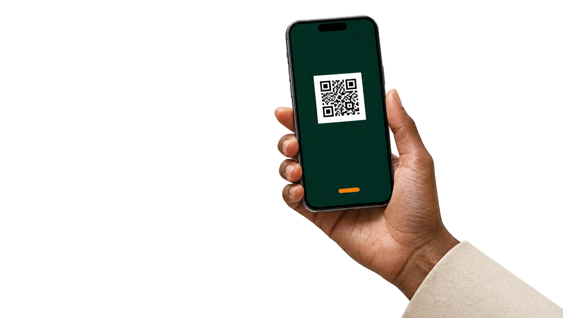 Illustrative phone and QR representing the campaign journey