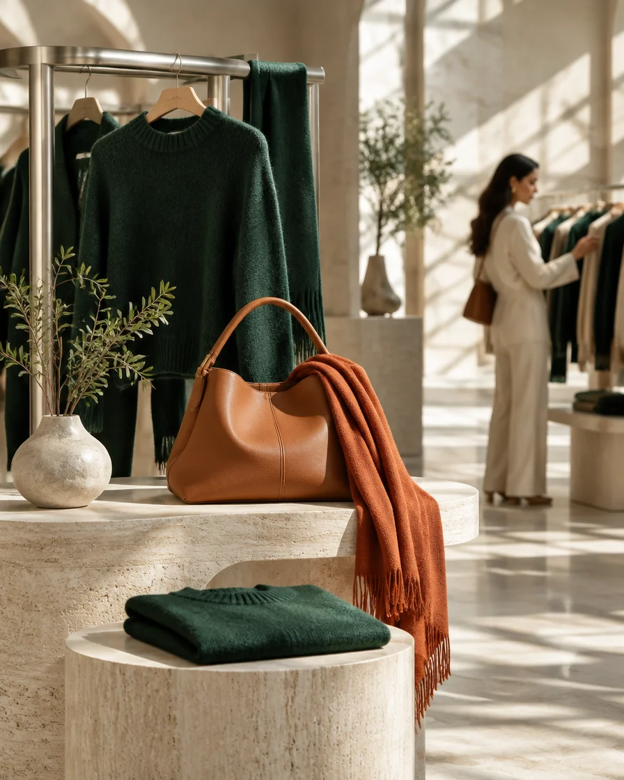 Illustrative fashion discovery in a retail boutique